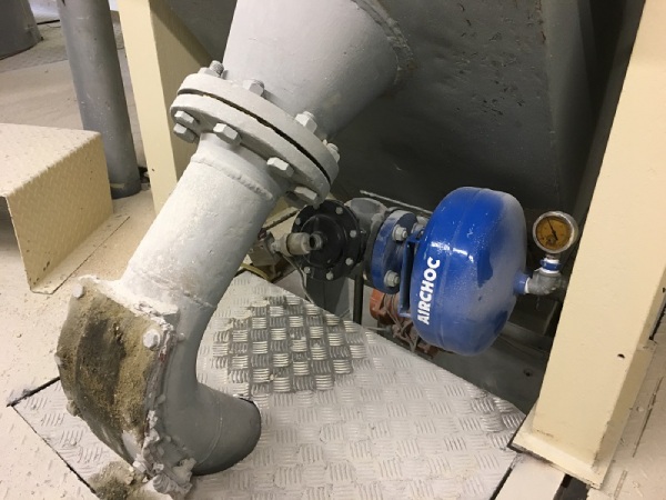 Installation of air cannon for plaster removal